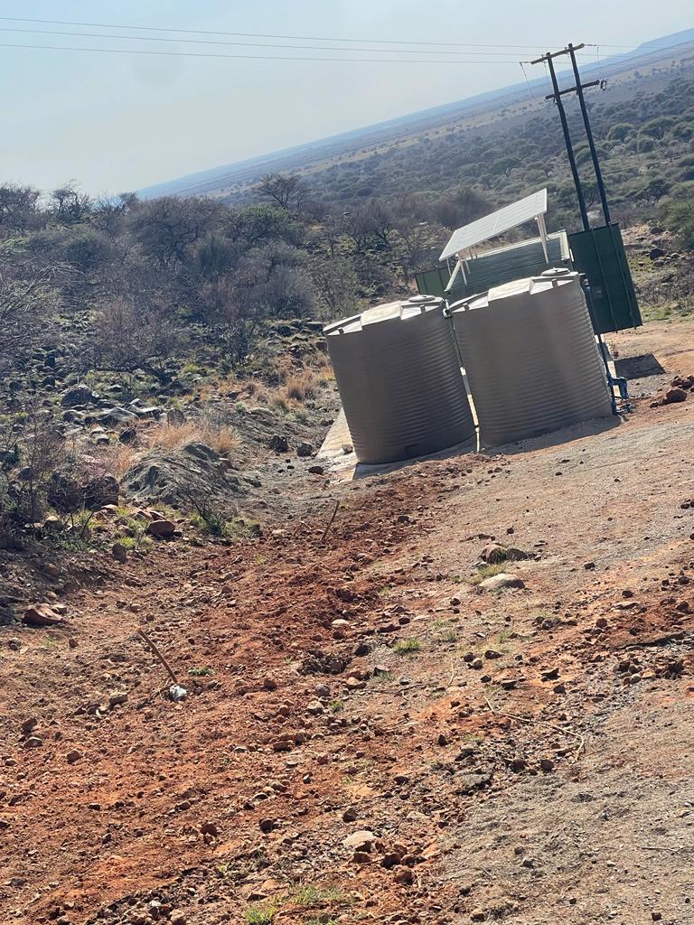 Remote off-grid solar and water installation